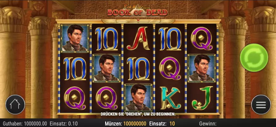 Mobile Version des Slots Book of Dead